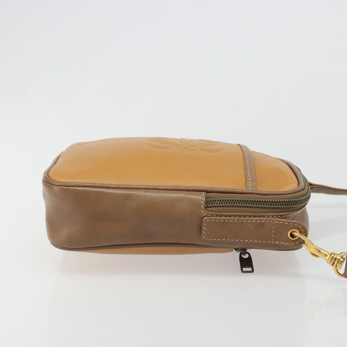 LOEWE Shoulder Bag Leather Brown gold Auth 187385 - Jerrillo image 3