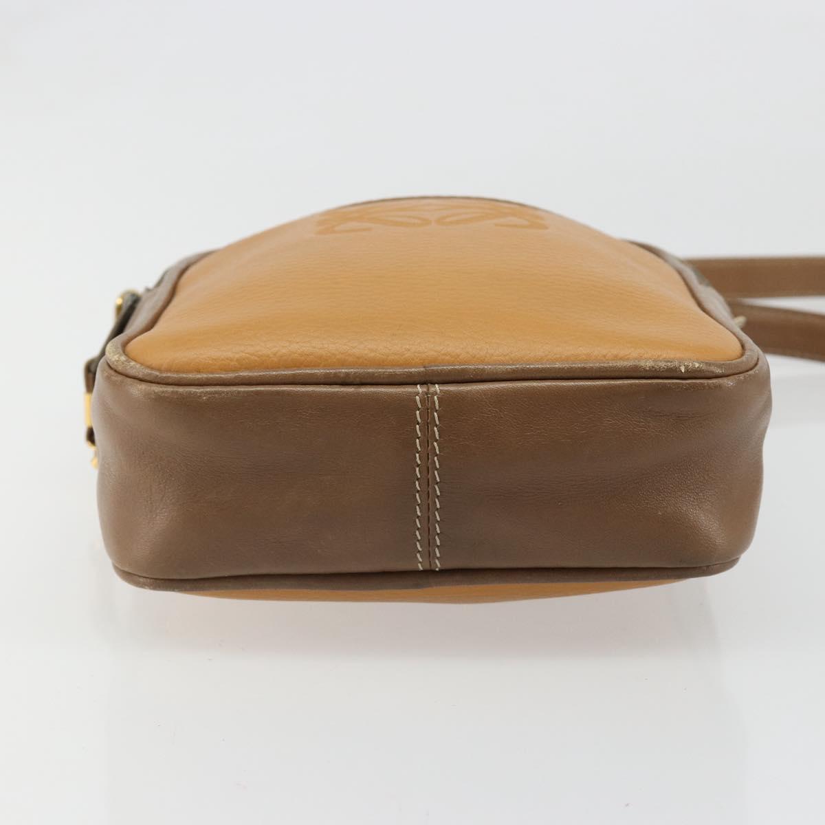 LOEWE Shoulder Bag Leather Brown gold Auth 187385 - Jerrillo image 5