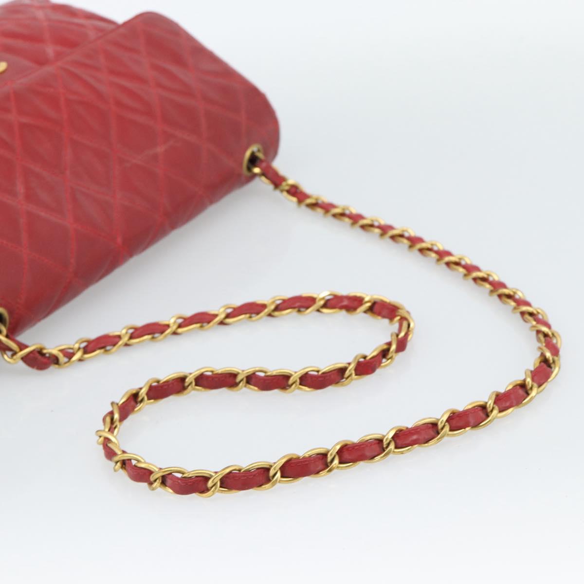 CHANEL Matelasse Chain Shoulder Bag Patent leather Red Gold CC Auth 187496 - Jerrillo image 7