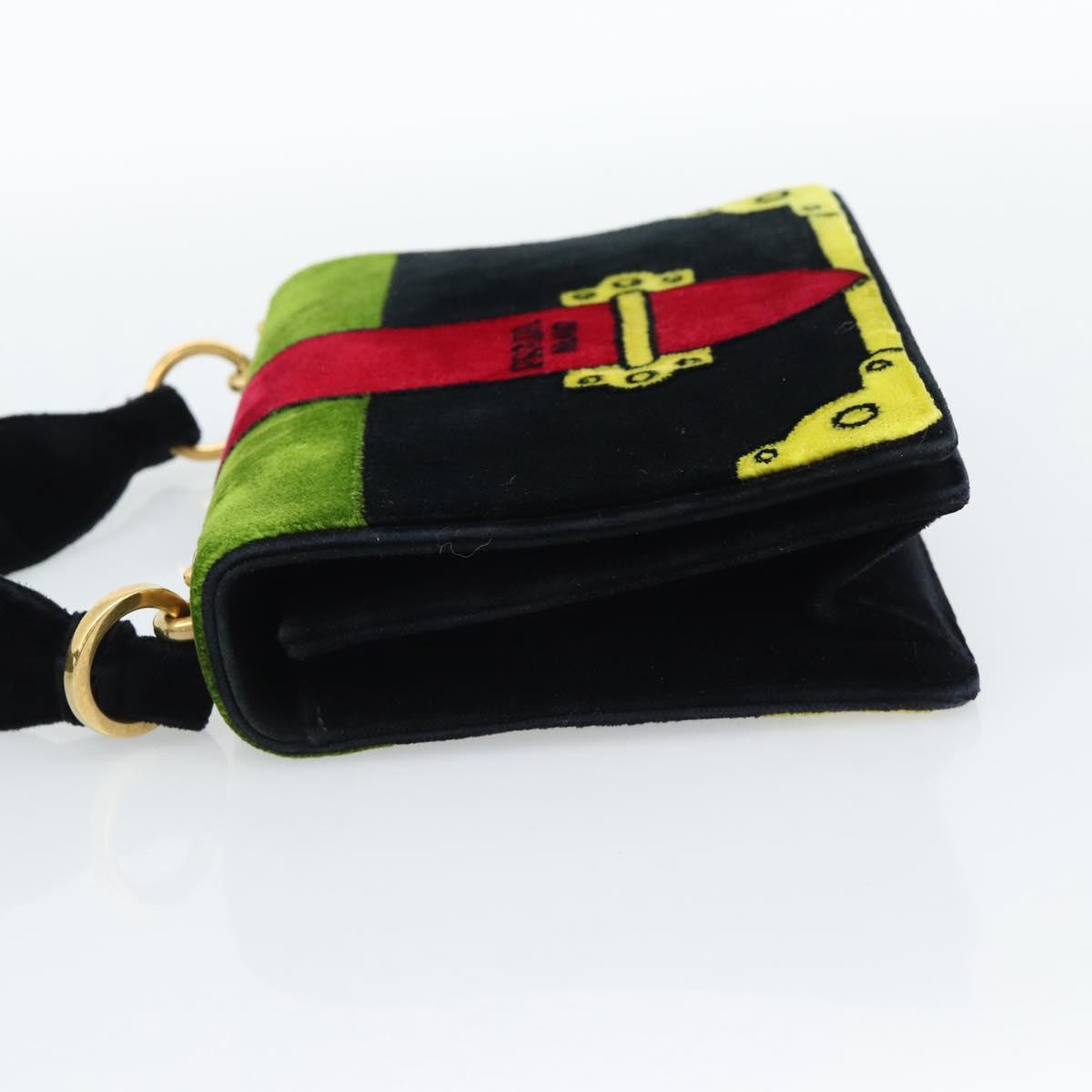 PRADA Shoulder Bag Velor Black Gold Auth 187500V - Jerrillo image 4