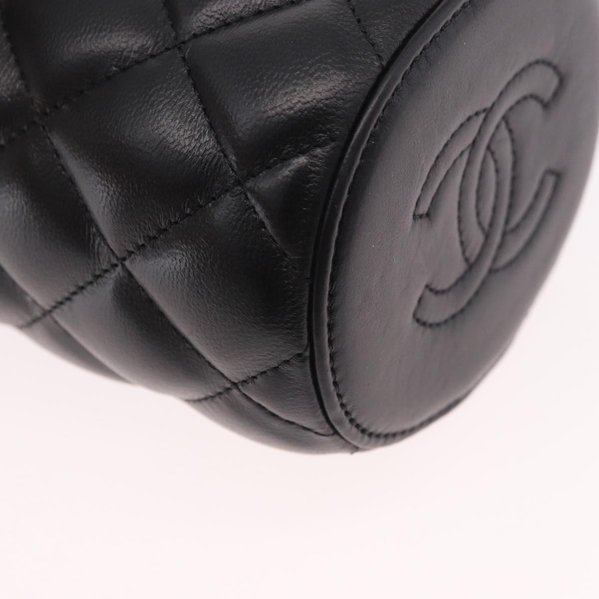 CHANEL Matelasse Chain Vanity Bag Lamb Skin Black Gold CC Auth 187609SAM - Jerrillo image 10
