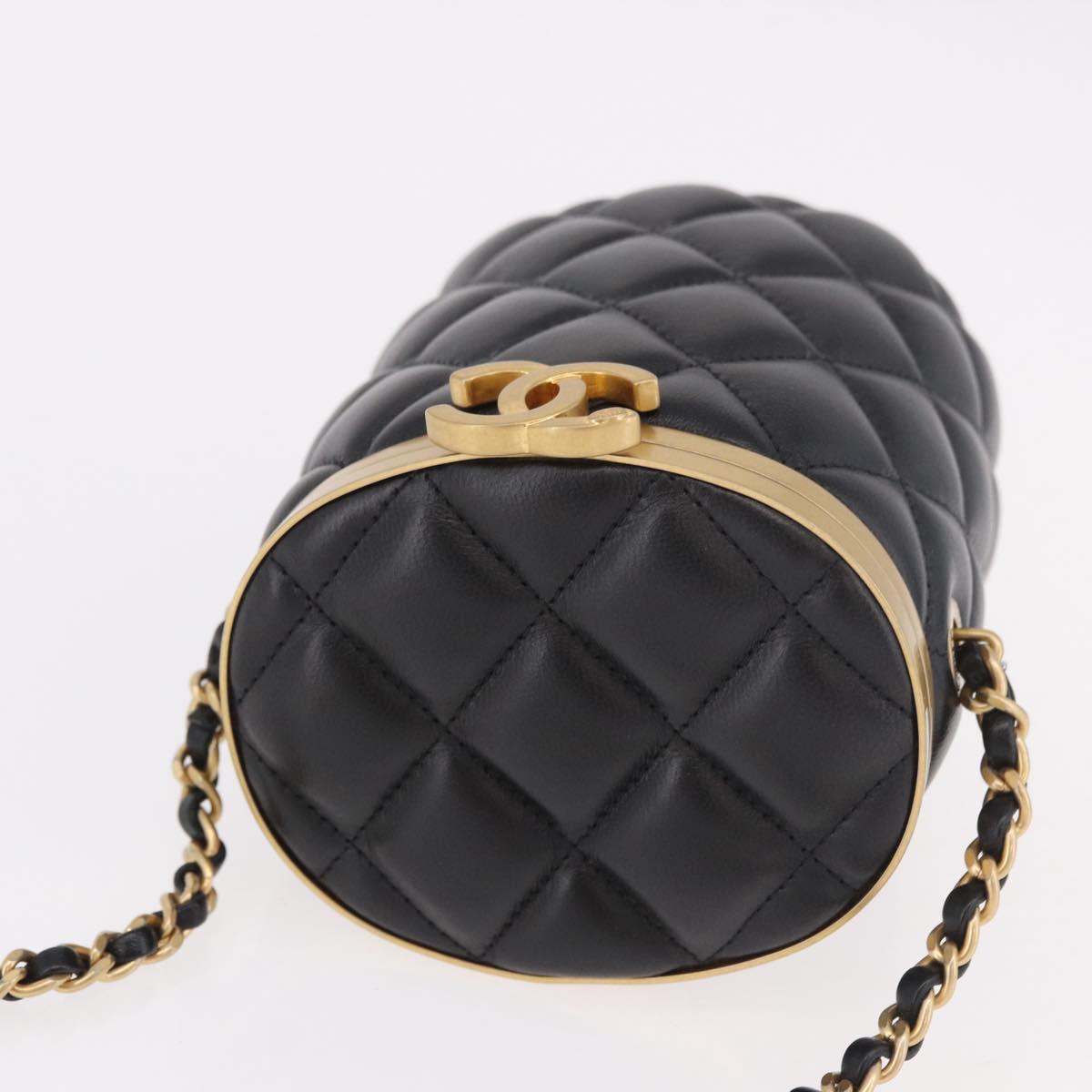 CHANEL Matelasse Chain Vanity Bag Lamb Skin Black Gold CC Auth 187609SAM - Jerrillo image 6