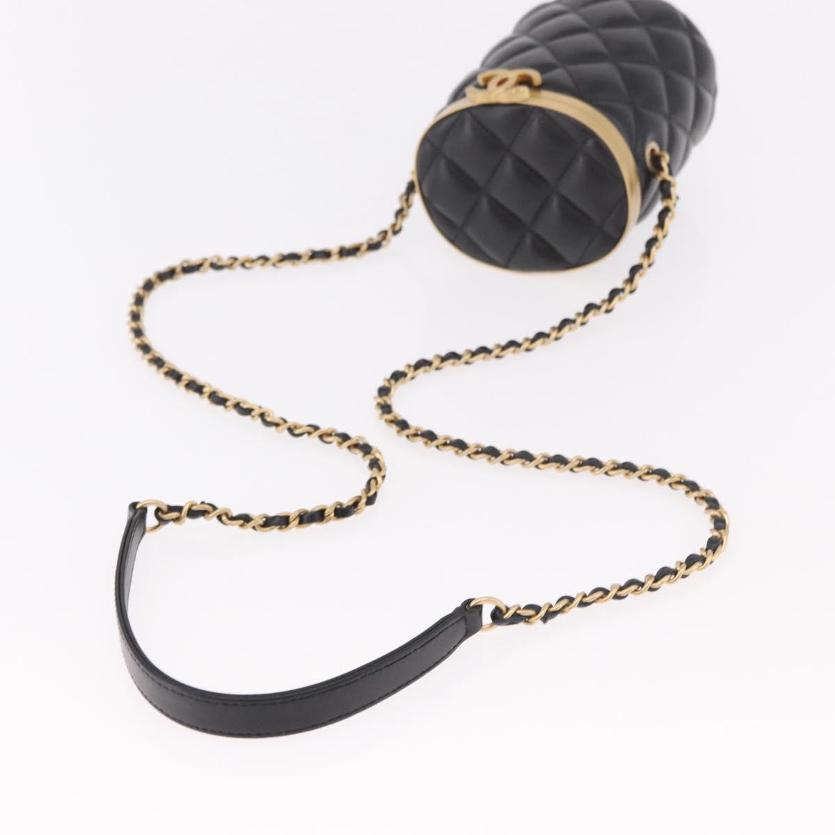 CHANEL Matelasse Chain Vanity Bag Lamb Skin Black Gold CC Auth 187609SAM - Jerrillo image 7