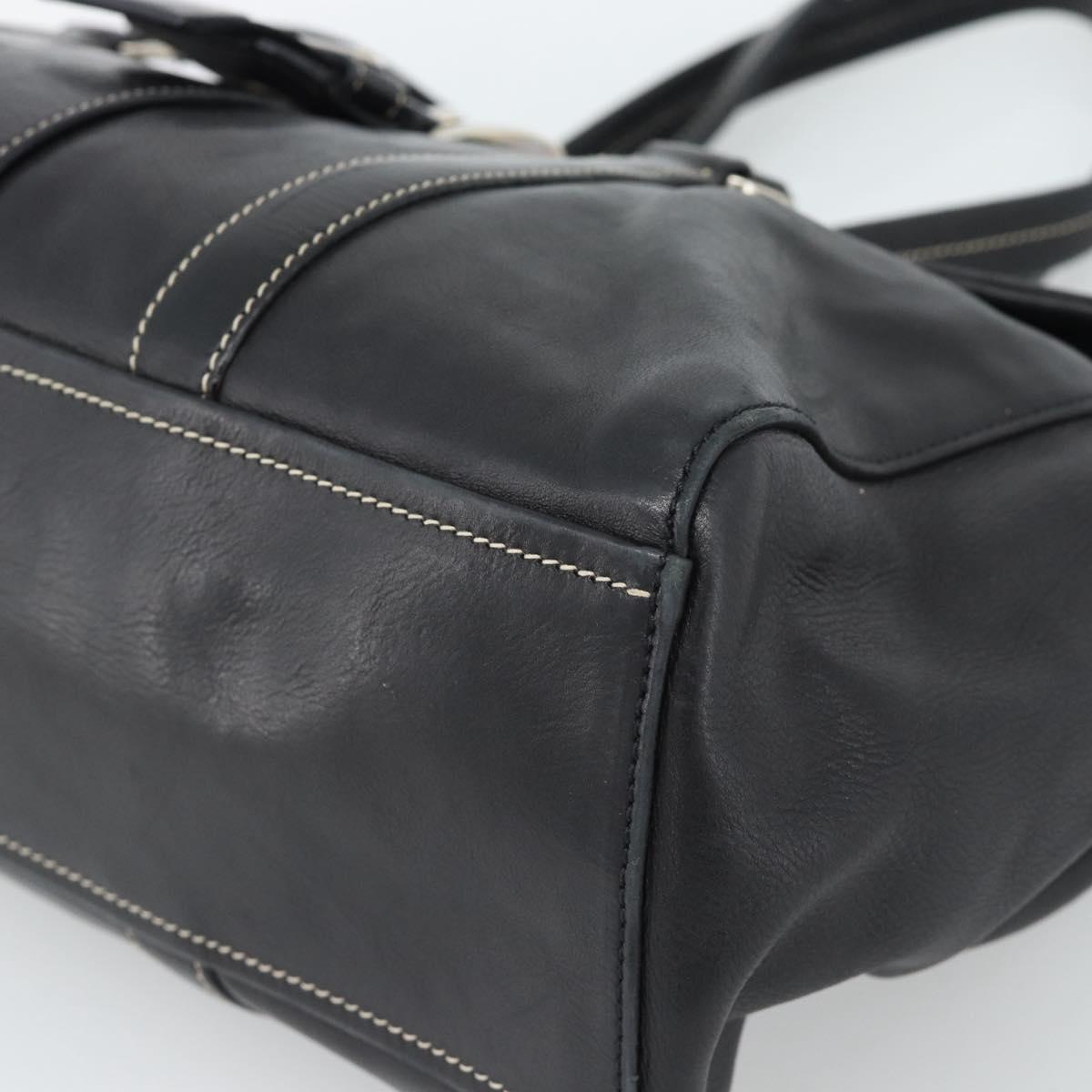 PRADA Tote Bag Leather Black Silver Auth 187659V - Jerrillo image 10