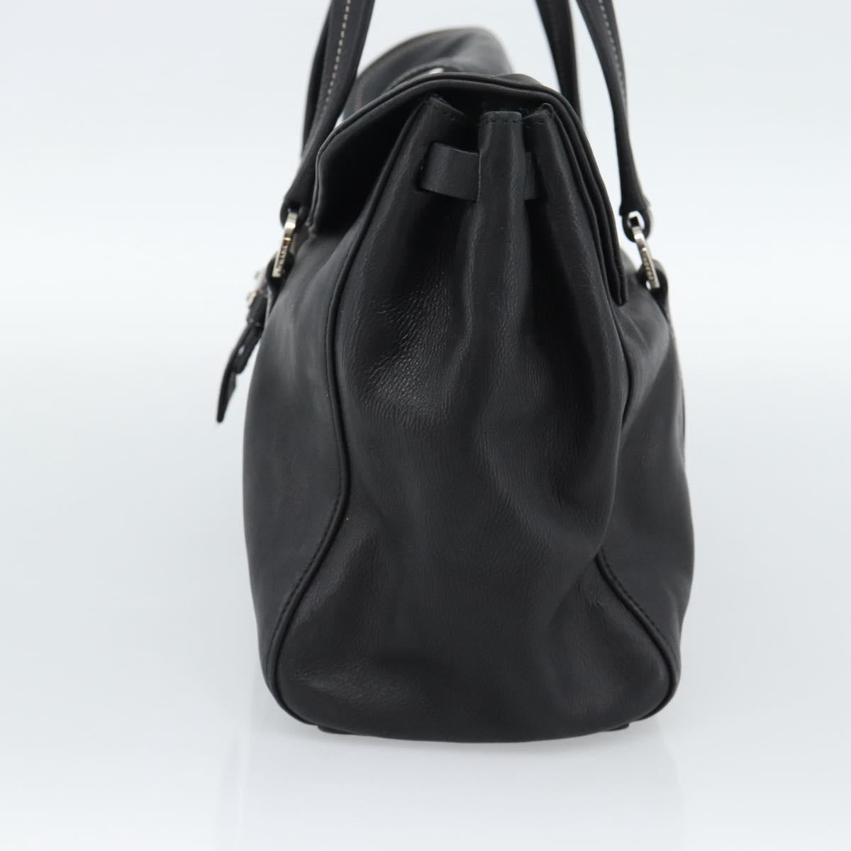 PRADA Tote Bag Leather Black Silver Auth 187659V - Jerrillo image 5