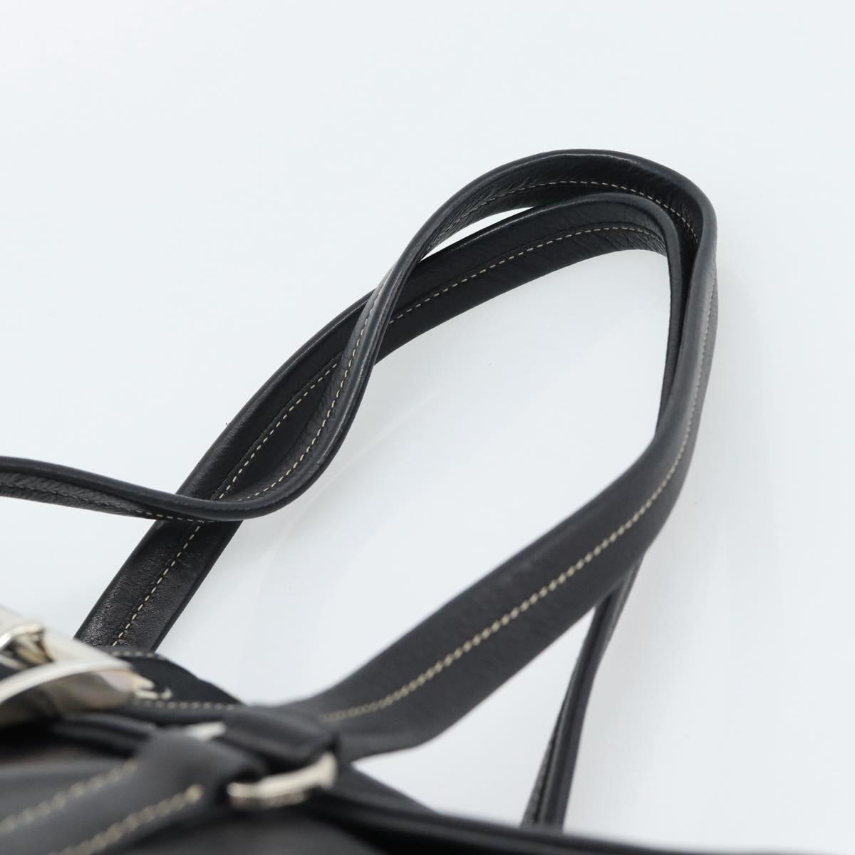 PRADA Tote Bag Leather Black Silver Auth 187659V - Jerrillo image 8
