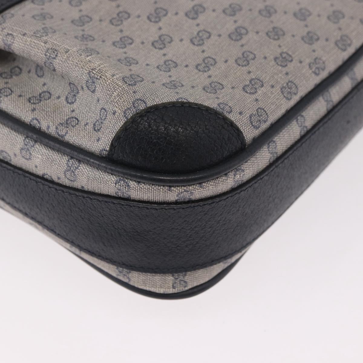 GUCCI Micro GG Supreme Shoulder Bag PVC Navy Gold Auth 187777 - Jerrillo image 10