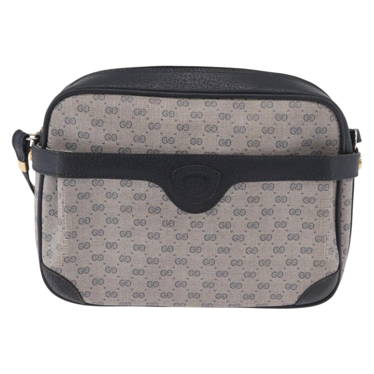 GUCCI Micro GG Supreme Shoulder Bag PVC Navy Gold Auth 187777 - Jerrillo image 2
