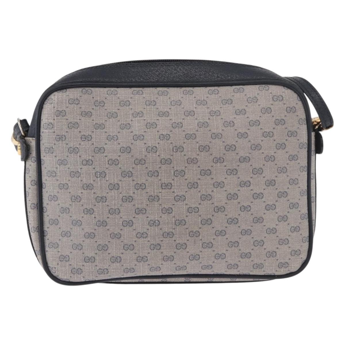 GUCCI Micro GG Supreme Shoulder Bag PVC Navy Gold Auth 187777 - Jerrillo image 3