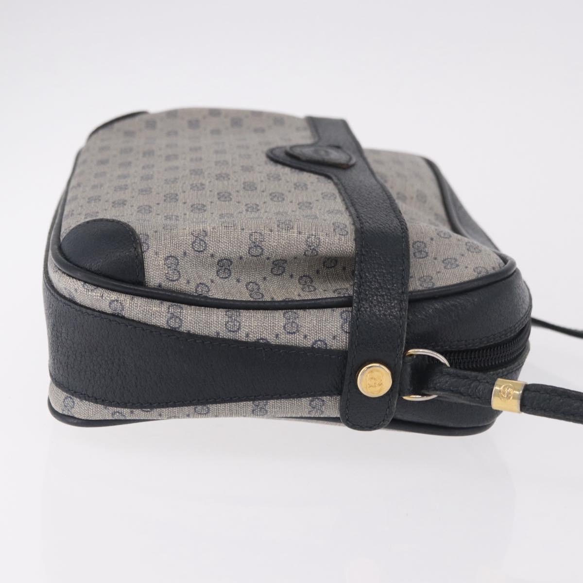 GUCCI Micro GG Supreme Shoulder Bag PVC Navy Gold Auth 187777 - Jerrillo image 4