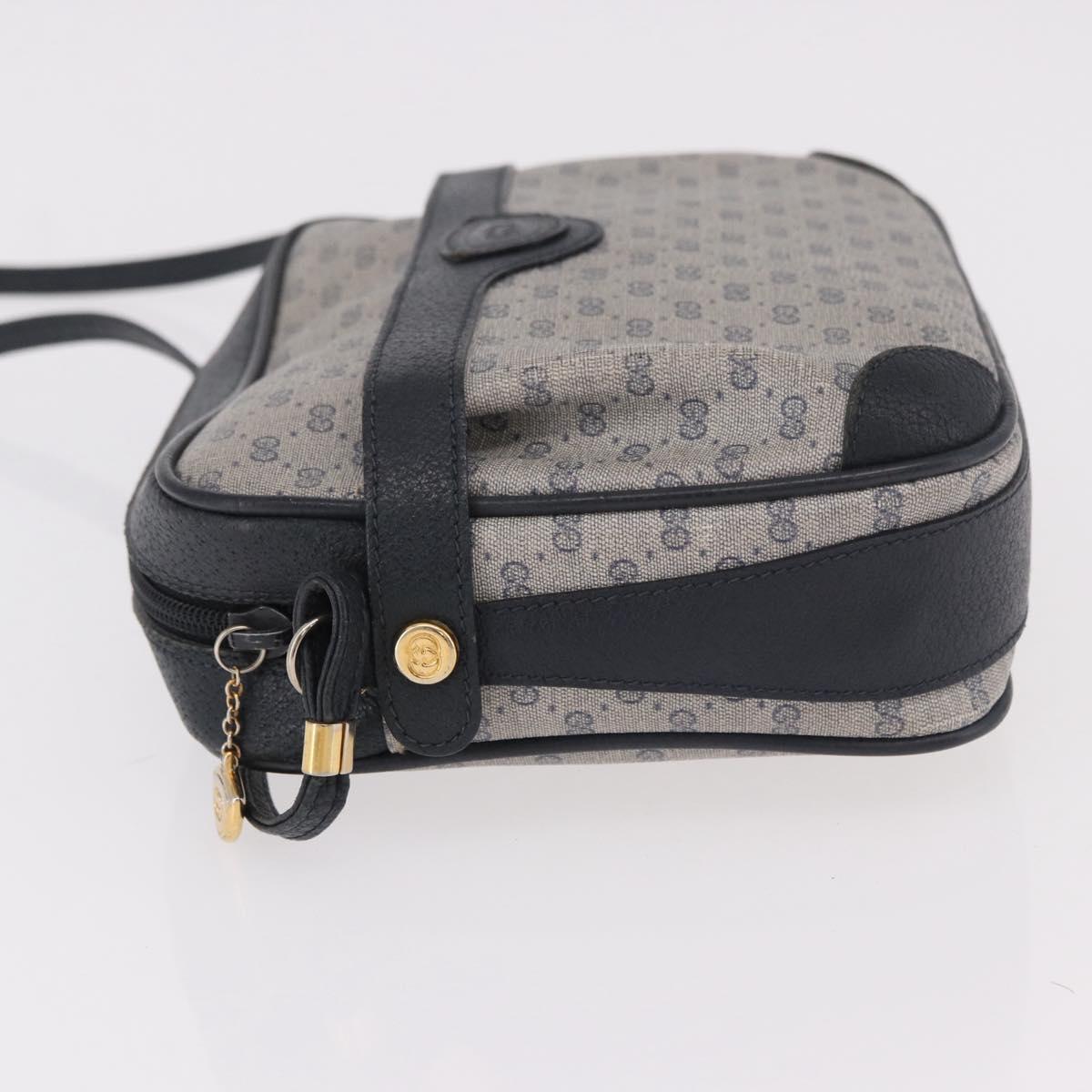 GUCCI Micro GG Supreme Shoulder Bag PVC Navy Gold Auth 187777 - Jerrillo image 5