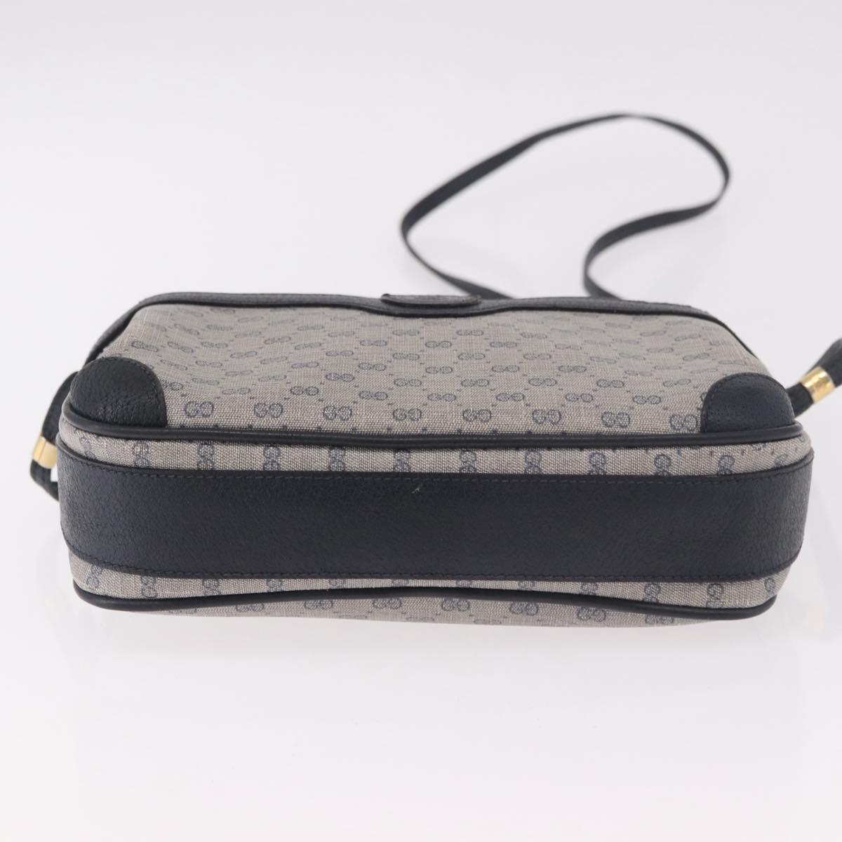 GUCCI Micro GG Supreme Shoulder Bag PVC Navy Gold Auth 187777 - Jerrillo image 9