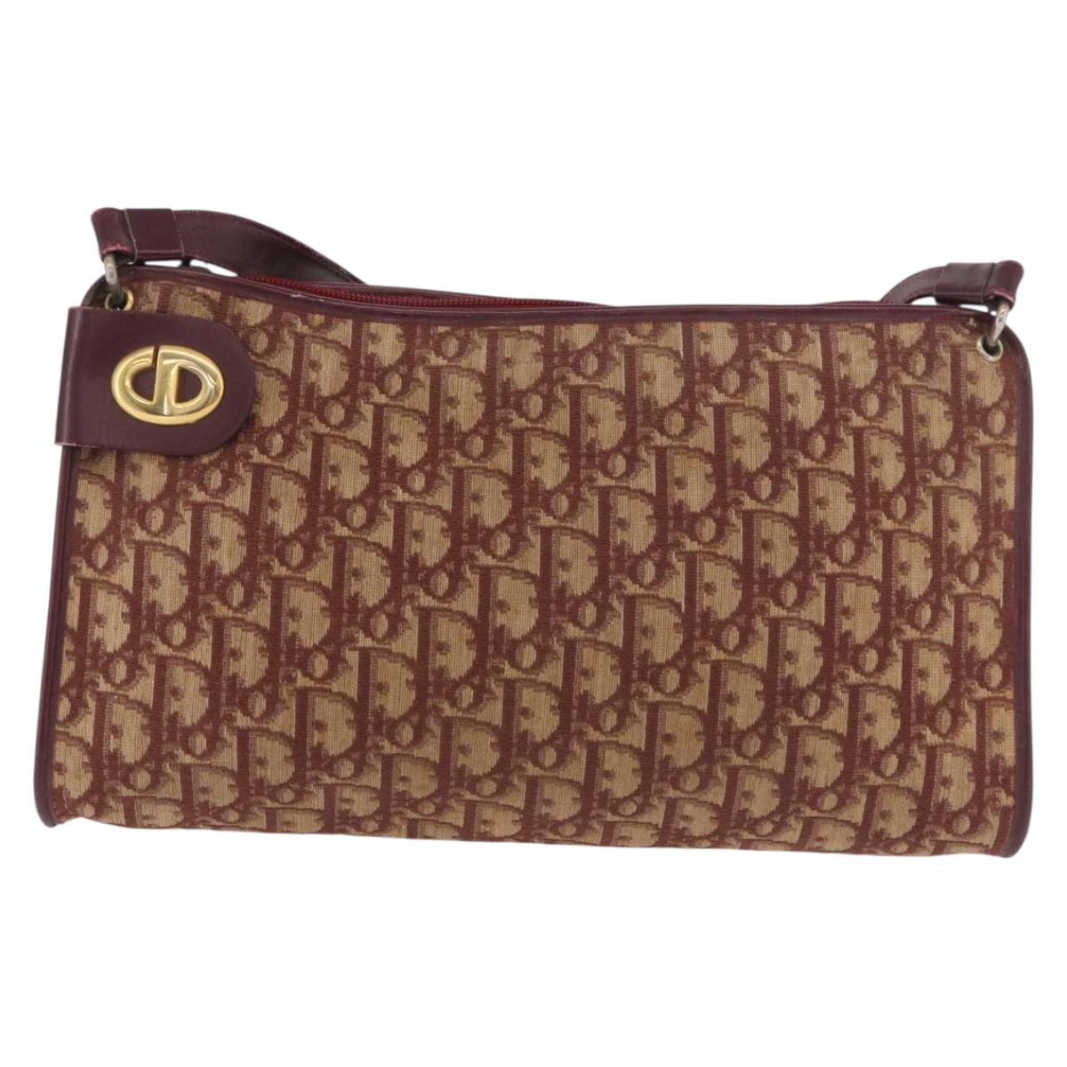 Christian Dior Trotter Canvas Shoulder Bag Red Gold Auth 187796 - Jerrillo image 3