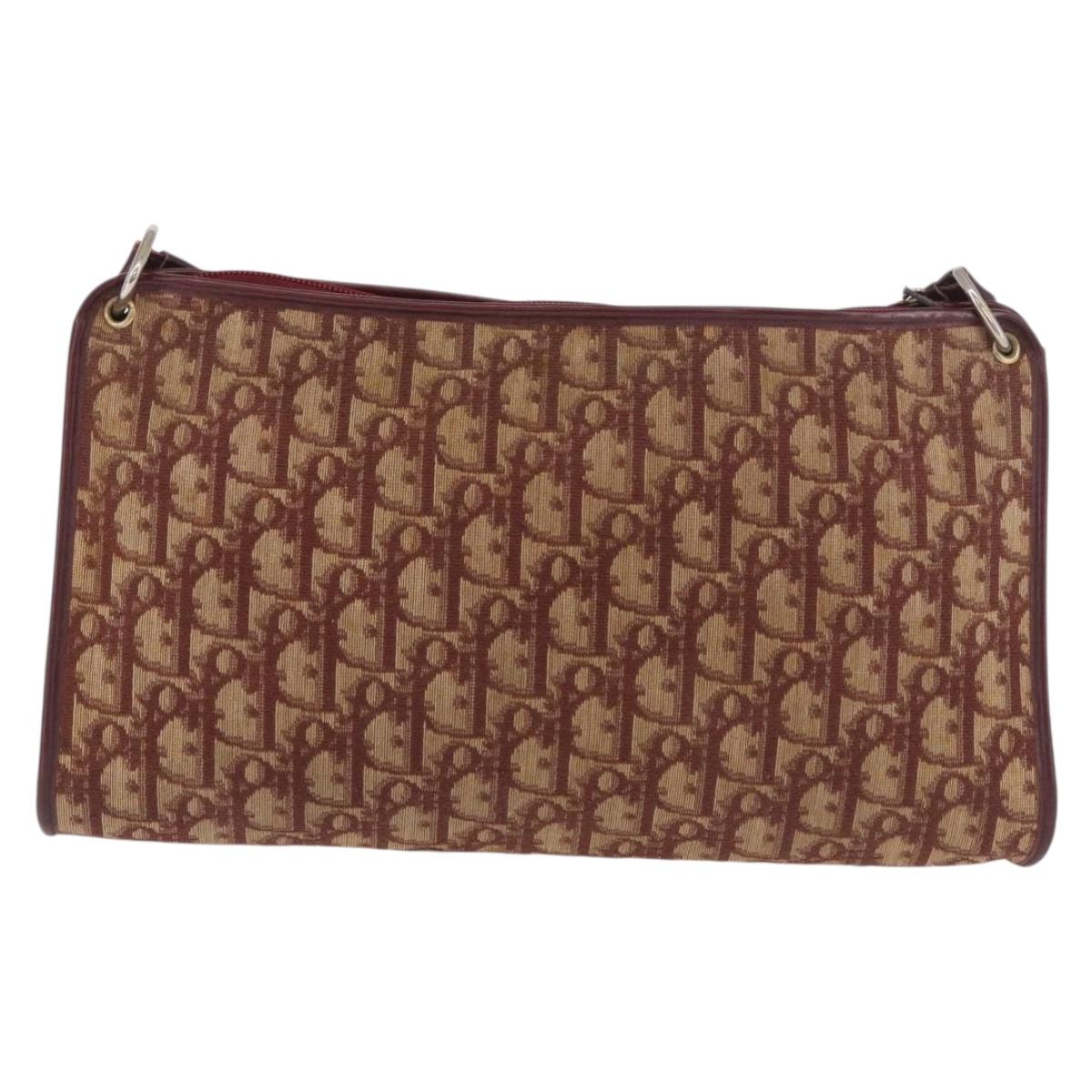 Christian Dior Trotter Canvas Shoulder Bag Red Gold Auth 187796 - Jerrillo image 4