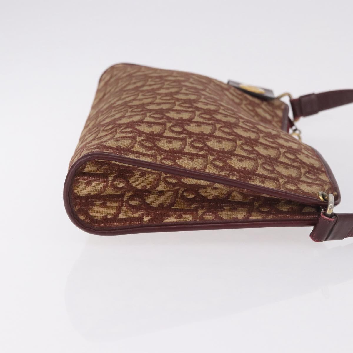 Christian Dior Trotter Canvas Shoulder Bag Red Gold Auth 187796 - Jerrillo image 5