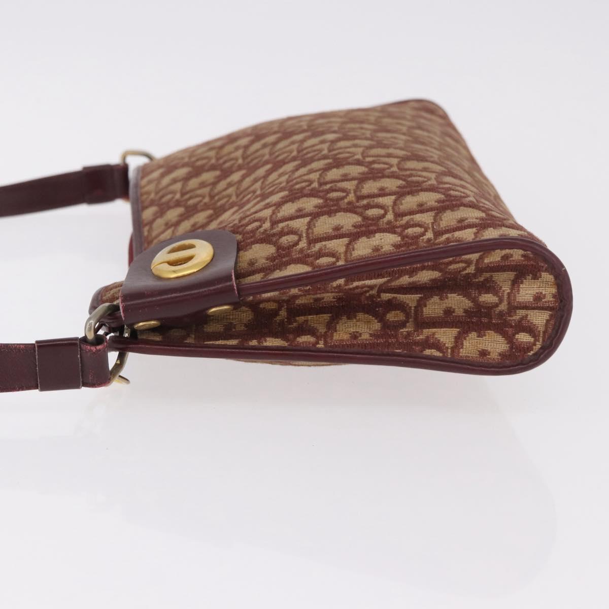 Christian Dior Trotter Canvas Shoulder Bag Red Gold Auth 187796 - Jerrillo image 6