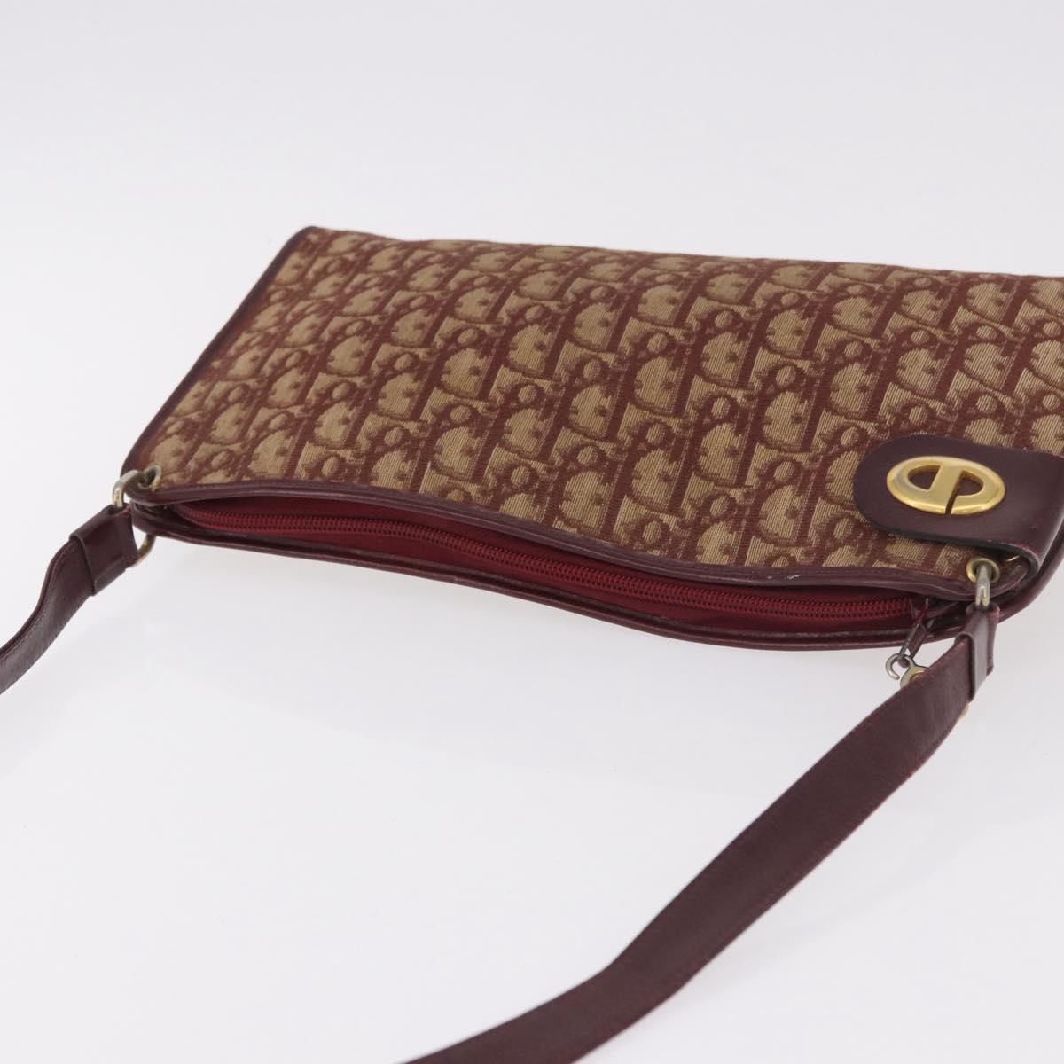 Christian Dior Trotter Canvas Shoulder Bag Red Gold Auth 187796 - Jerrillo image 7