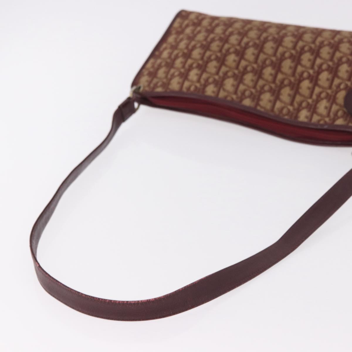 Christian Dior Trotter Canvas Shoulder Bag Red Gold Auth 187796 - Jerrillo image 8