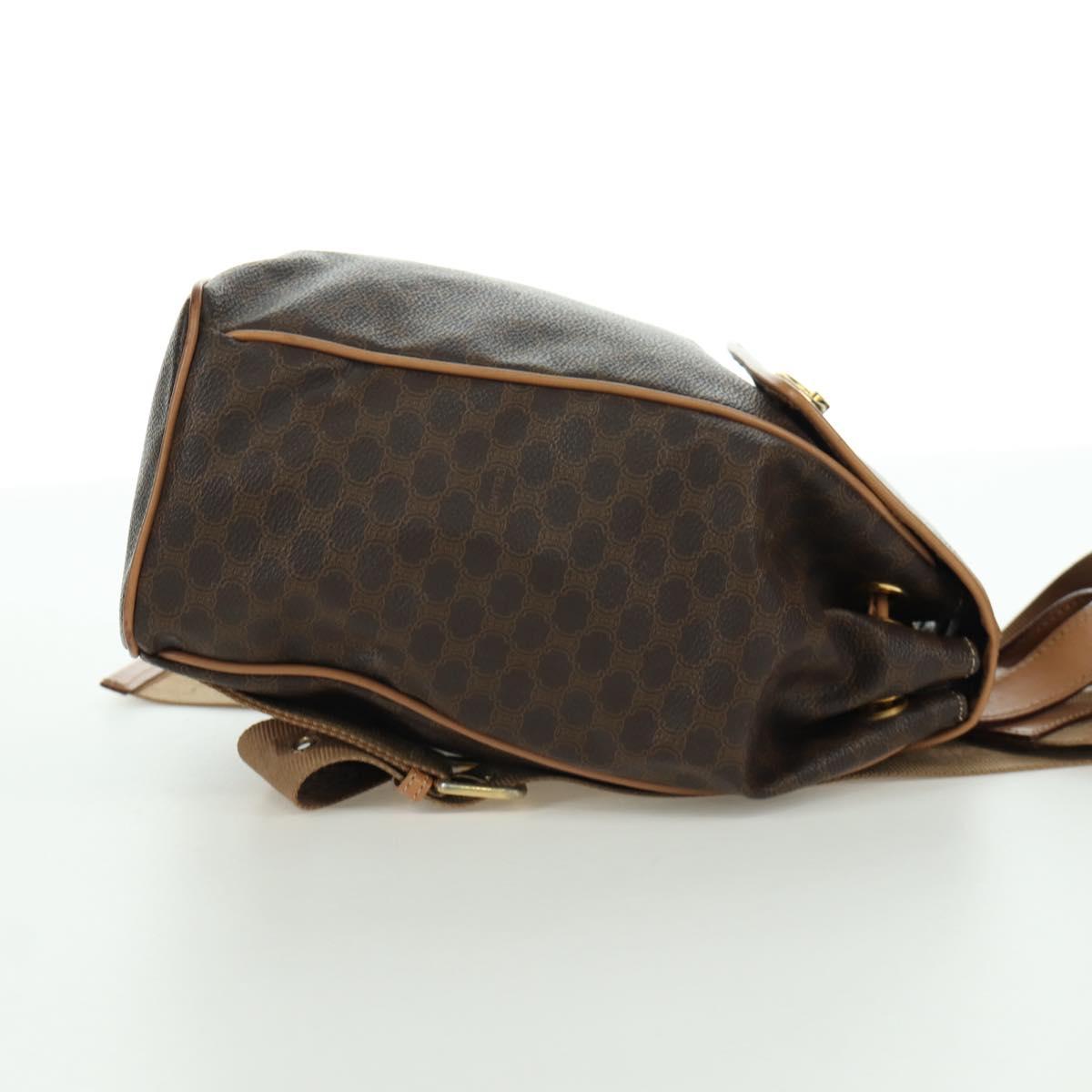 CELINE Macadam Canvas Backpack PVC Leather Brown Gold Auth am11186A - Jerrillo image 4
