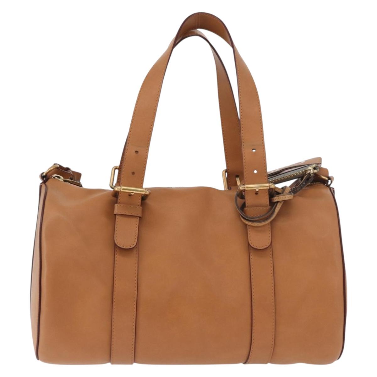 Chloe Sam Mini Boston Bag Leather 2way Beige Gold Auth am11584A - Jerrillo image 2