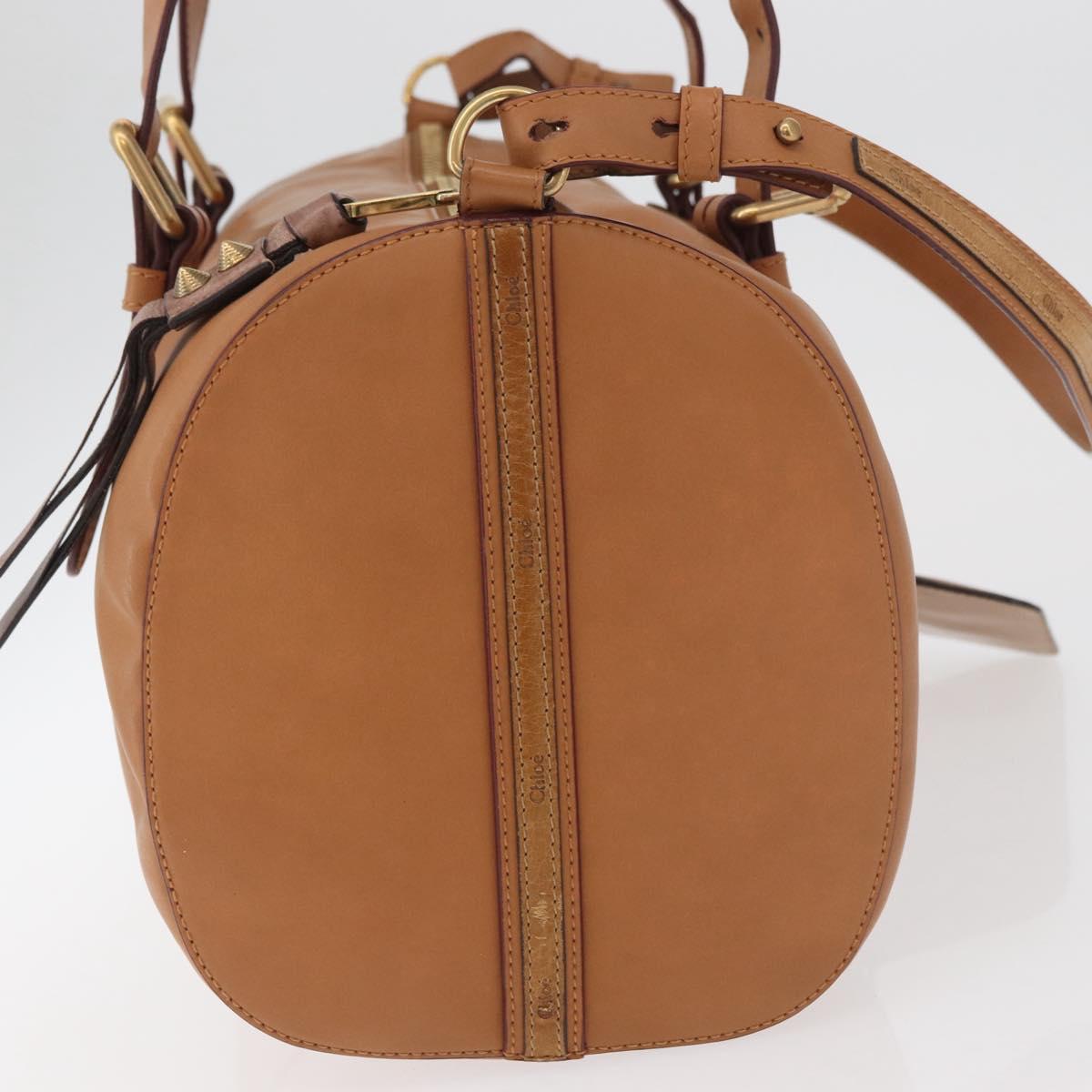 Chloe Sam Mini Boston Bag Leather 2way Beige Gold Auth am11584A - Jerrillo image 5