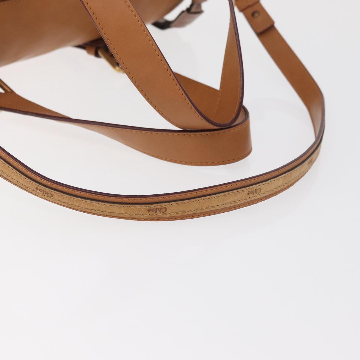 Chloe Sam Mini Boston Bag Leather 2way Beige Gold Auth am11584A - Jerrillo image 9