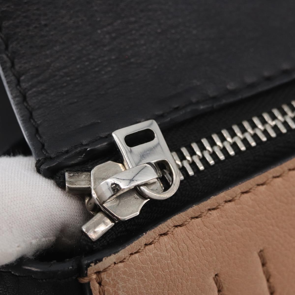 CELINE Edge Hand Bag Leather Beige Black Silver Auth am11657A - Jerrillo image 9