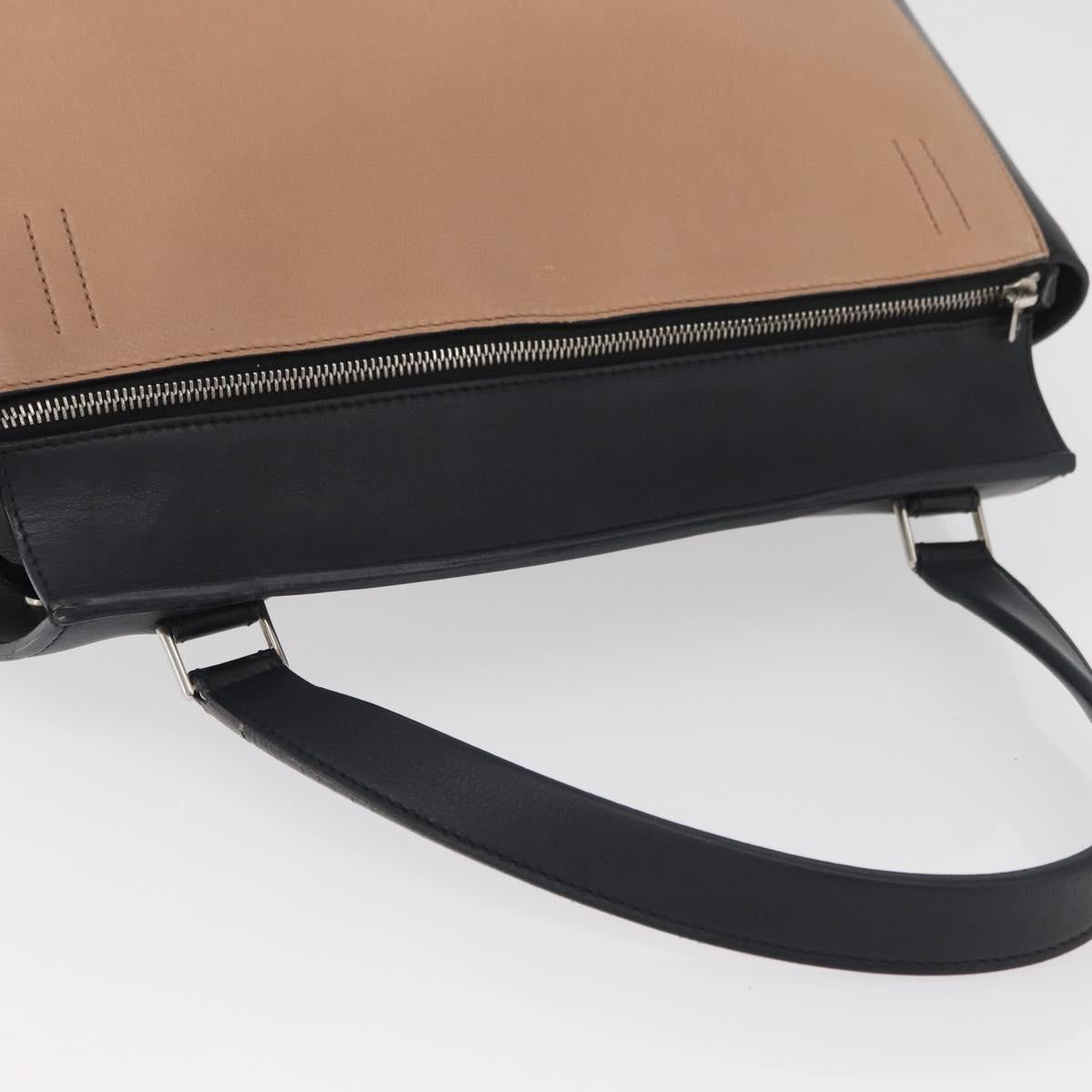 CELINE Edge Hand Bag Leather Beige Black Silver Auth am11657A - Jerrillo image 6
