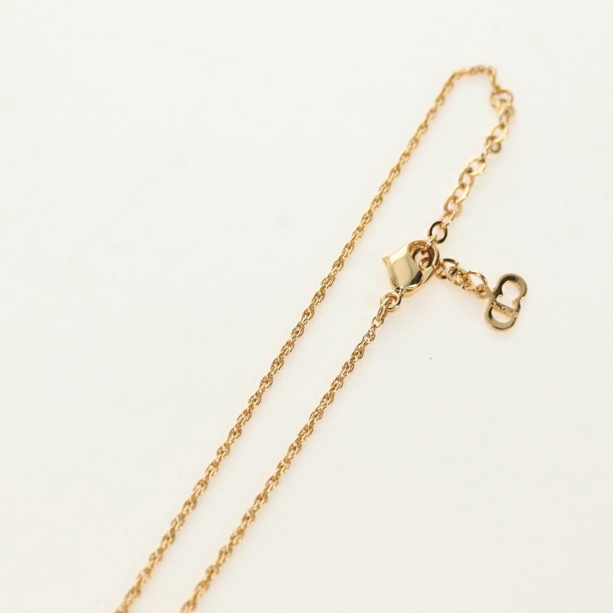 Christian Dior DIOR Logo Rhinestone Necklace metal Gold Auth am11748V - Jerrillo image 10