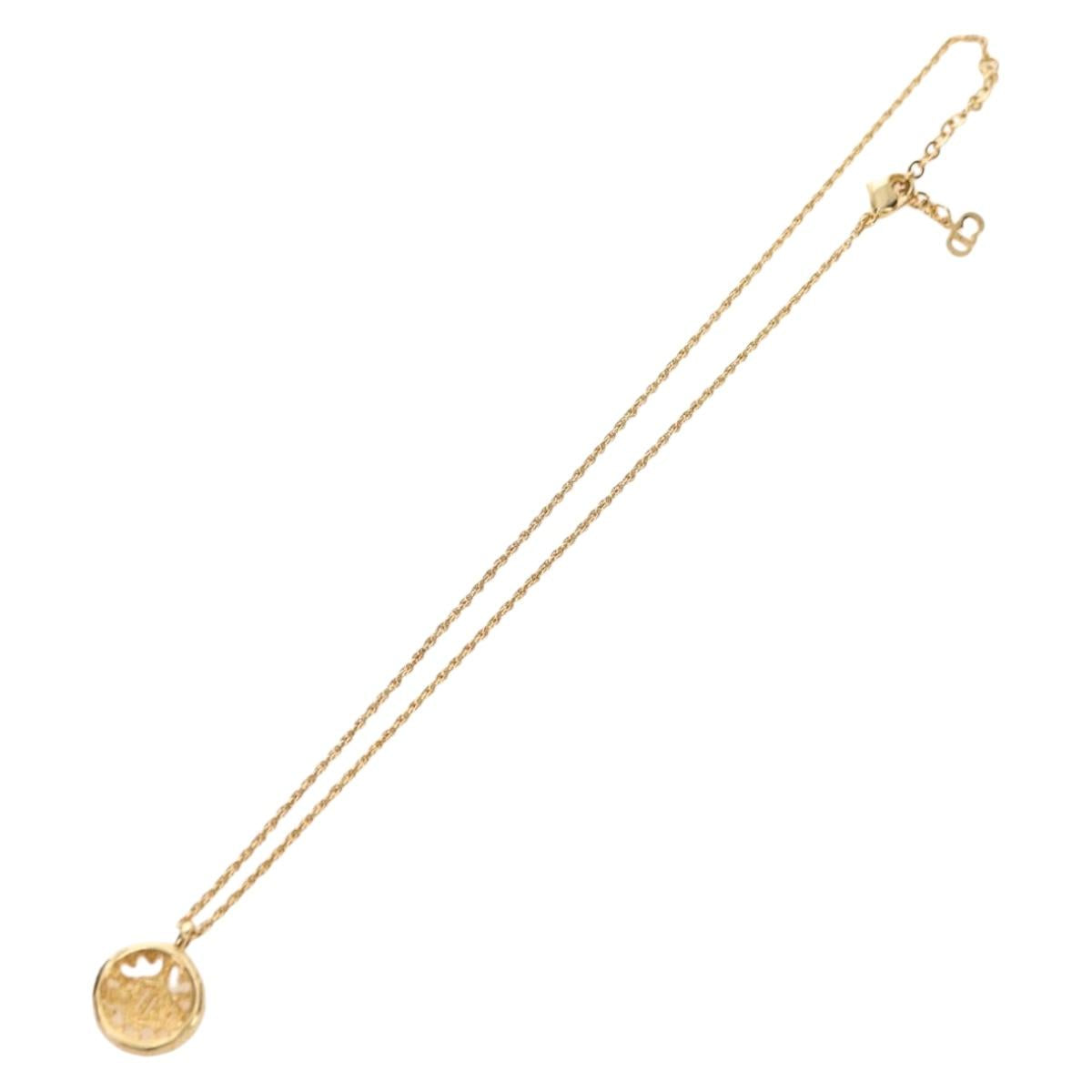 Christian Dior DIOR Logo Rhinestone Necklace metal Gold Auth am11748V - Jerrillo image 7
