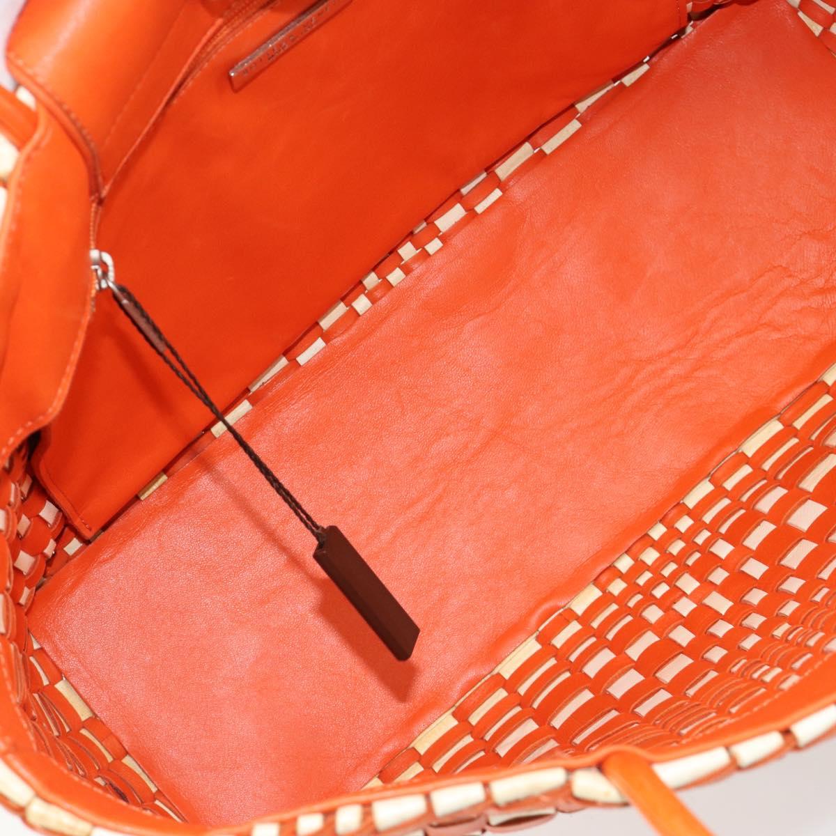 BOTTEGA VENETA INTRECCIATO Tote Bag Leather Orange Silver Auth am11786A - Jerrillo image 10