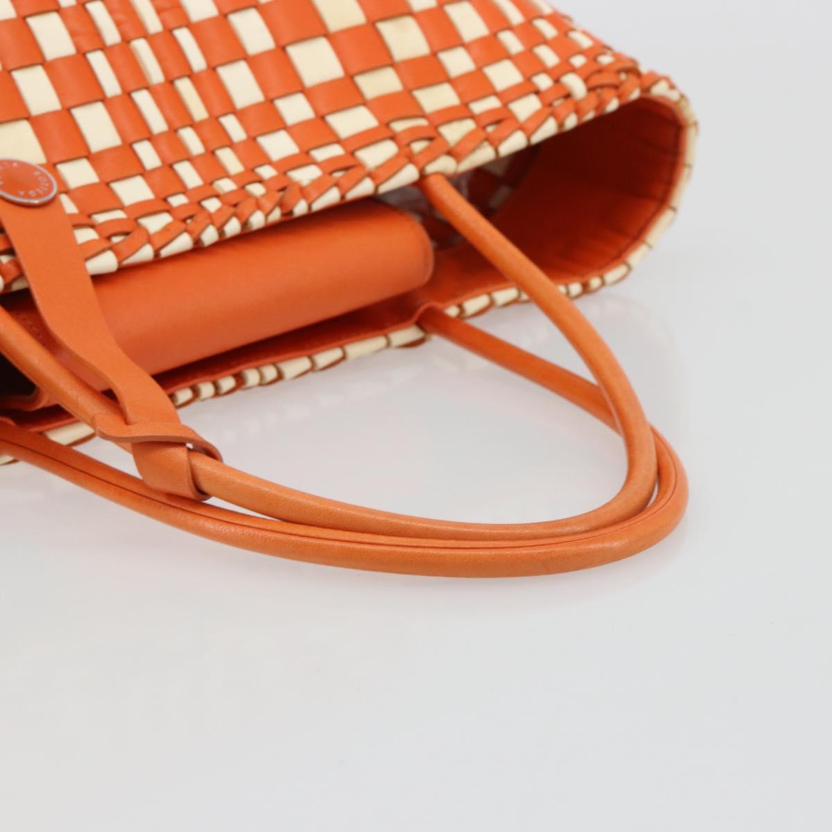 BOTTEGA VENETA INTRECCIATO Tote Bag Leather Orange Silver Auth am11786A - Jerrillo image 7