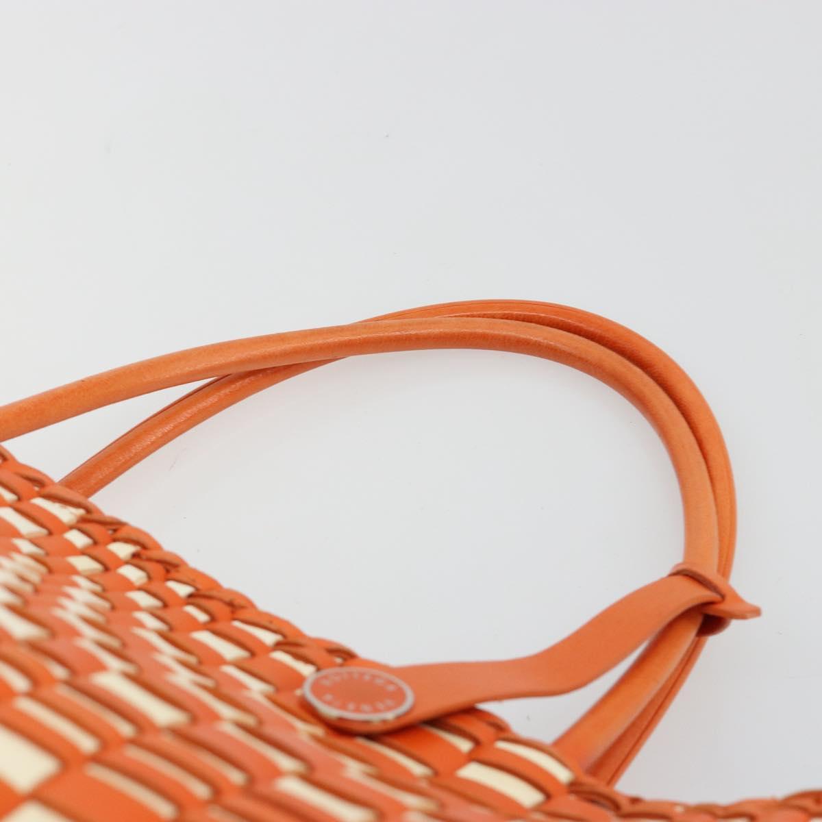 BOTTEGA VENETA INTRECCIATO Tote Bag Leather Orange Silver Auth am11786A - Jerrillo image 8
