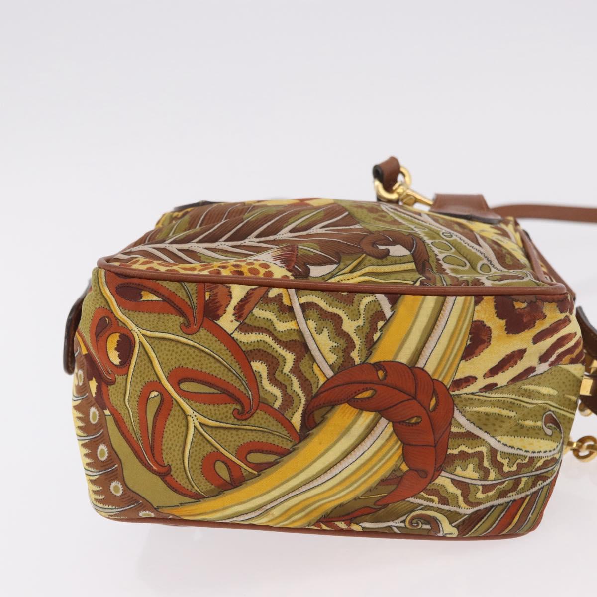 Salvatore Ferragamo Hand Bag Canvas Leather 2way Brown Gold Auth am11858A - Jerrillo image 5