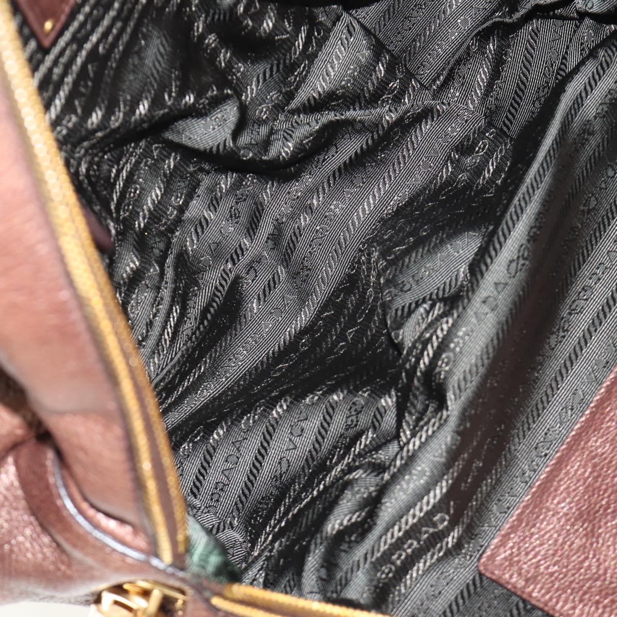 PRADA Ready Lock Shoulder Tote Bag Leather Brown Gold BL0557 Auth am11881SAV - Jerrillo image 8