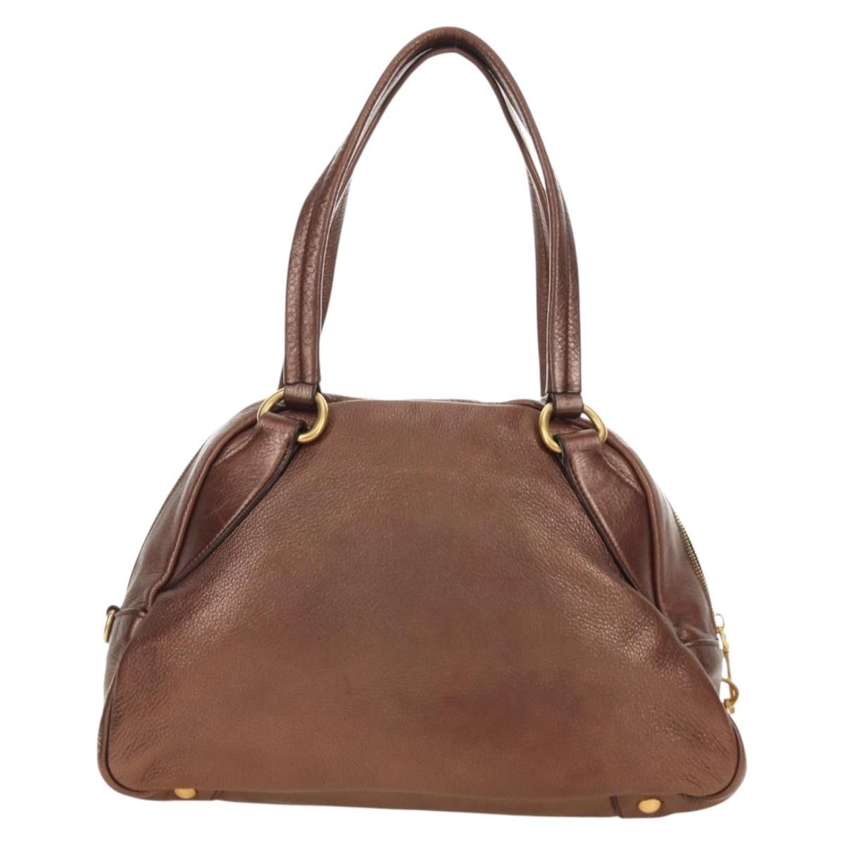 PRADA Ready Lock Shoulder Tote Bag Leather Brown Gold BL0557 Auth am11881SAV - Jerrillo image 2