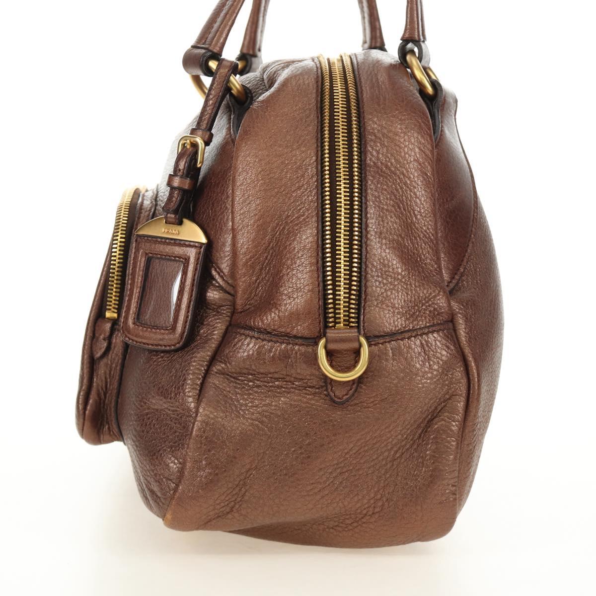 PRADA Ready Lock Shoulder Tote Bag Leather Brown Gold BL0557 Auth am11881SAV - Jerrillo image 3