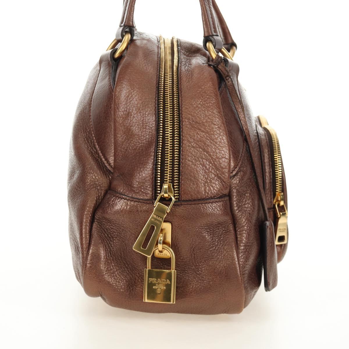 PRADA Ready Lock Shoulder Tote Bag Leather Brown Gold BL0557 Auth am11881SAV - Jerrillo image 4