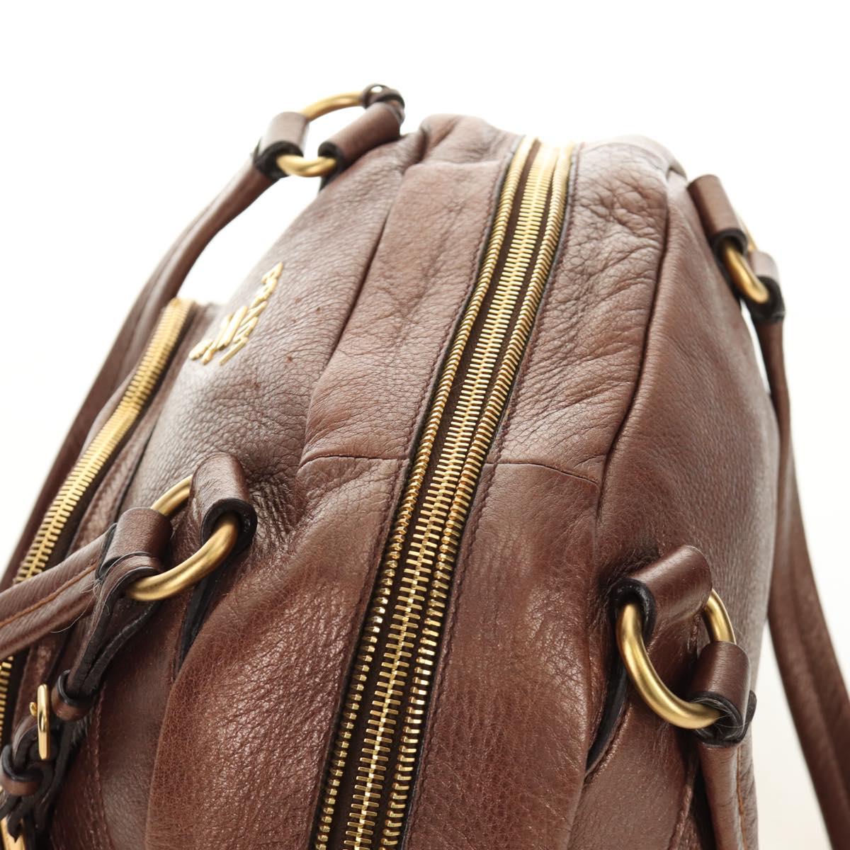 PRADA Ready Lock Shoulder Tote Bag Leather Brown Gold BL0557 Auth am11881SAV - Jerrillo image 6