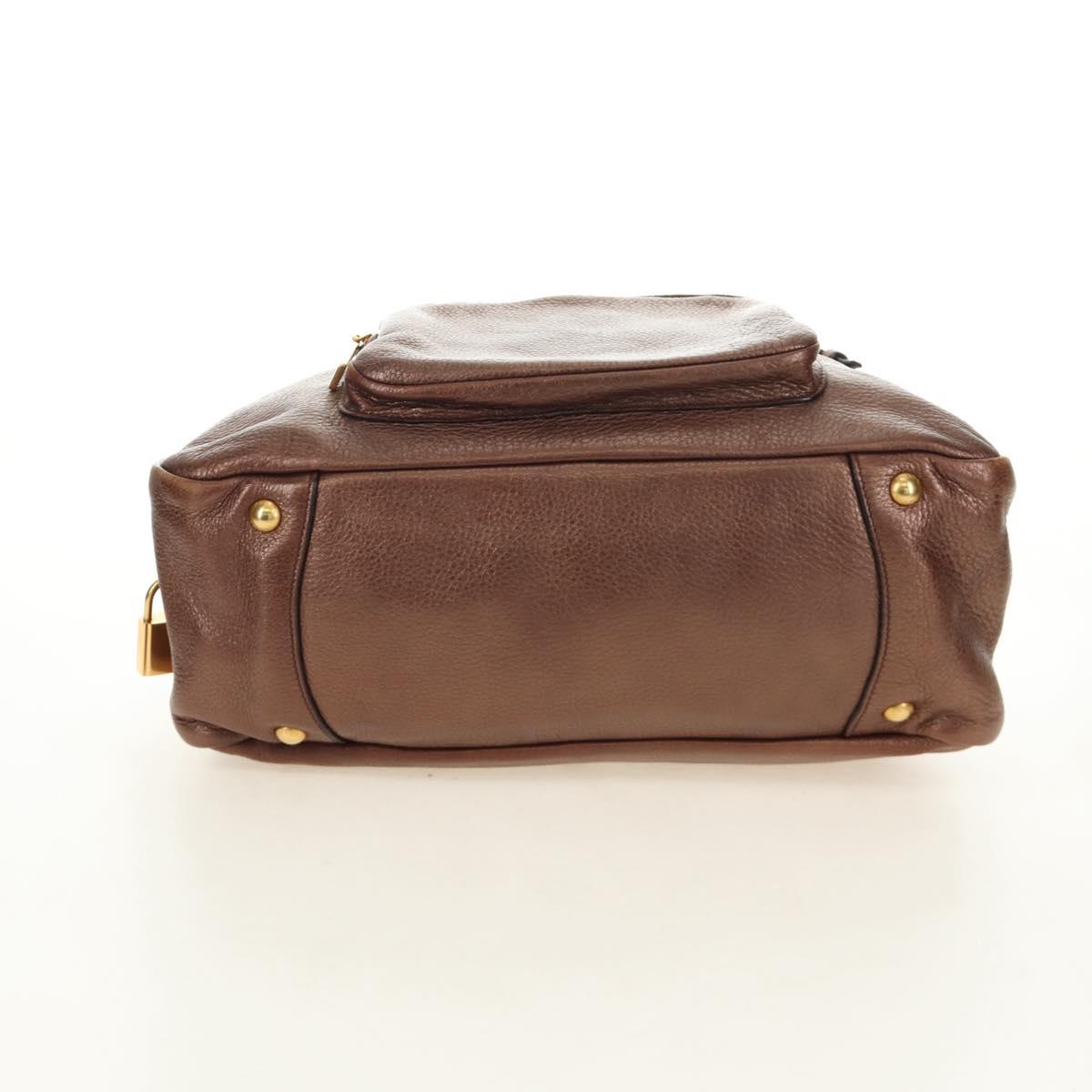 PRADA Ready Lock Shoulder Tote Bag Leather Brown Gold BL0557 Auth am11881SAV - Jerrillo image 5