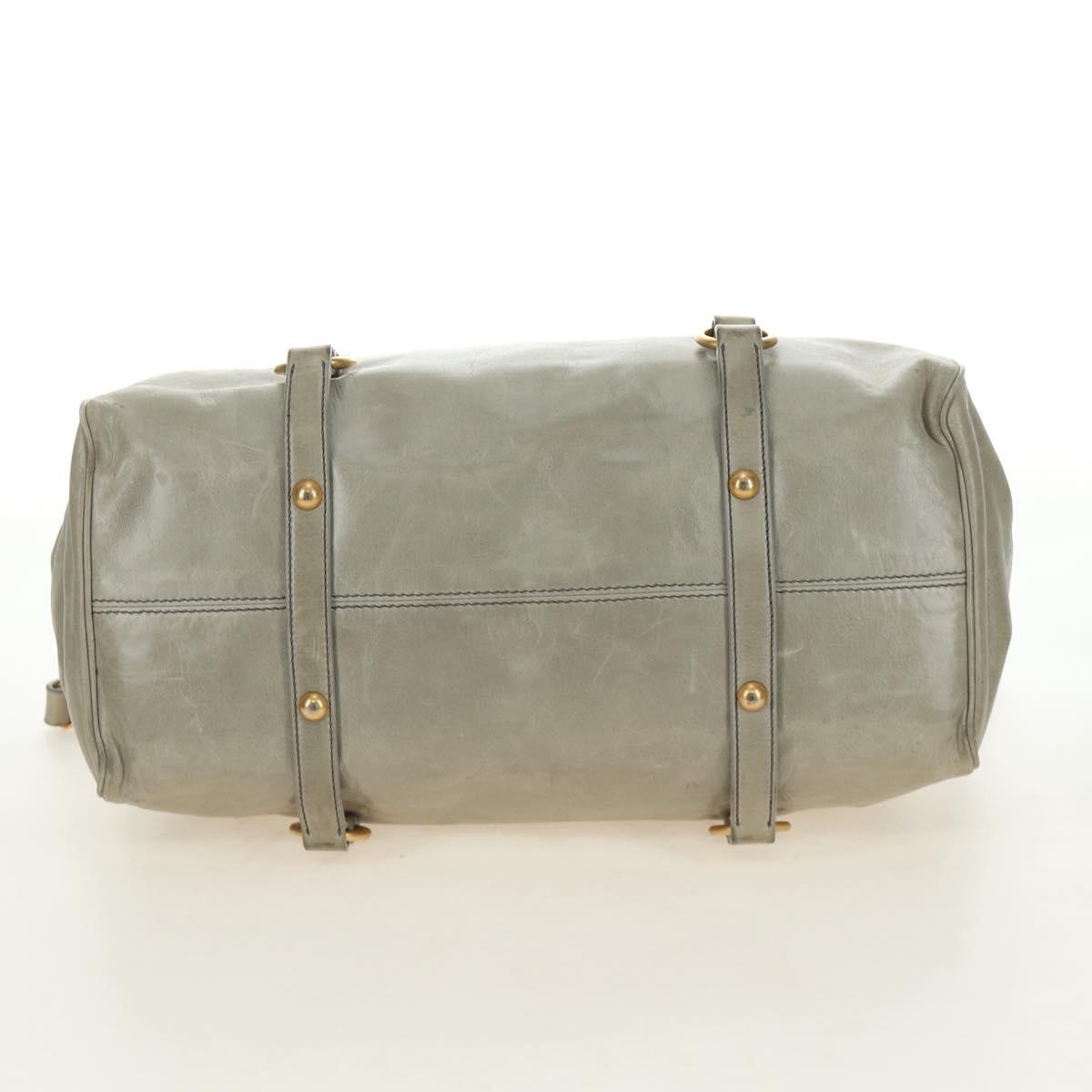 Miu Miu Side Ribbon Hand Bag Leather 2way Gray Gold Auth am11892V - Jerrillo image 5