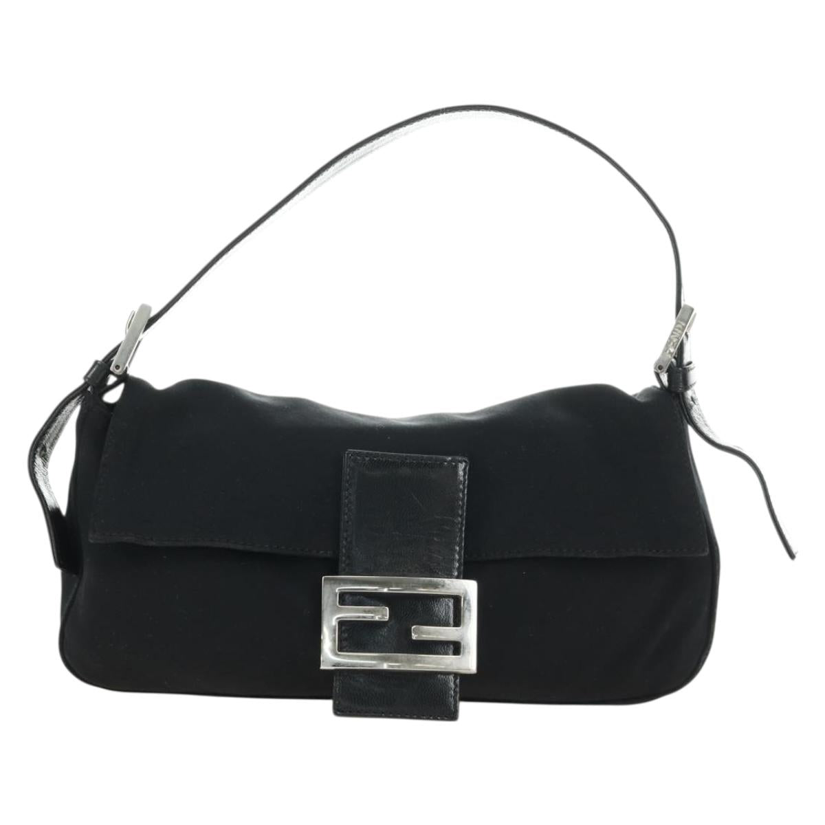 FENDI Mamma Baguette Shoulder Bag Cotton Jersey Black Silver Auth am11895V - Jerrillo image 2