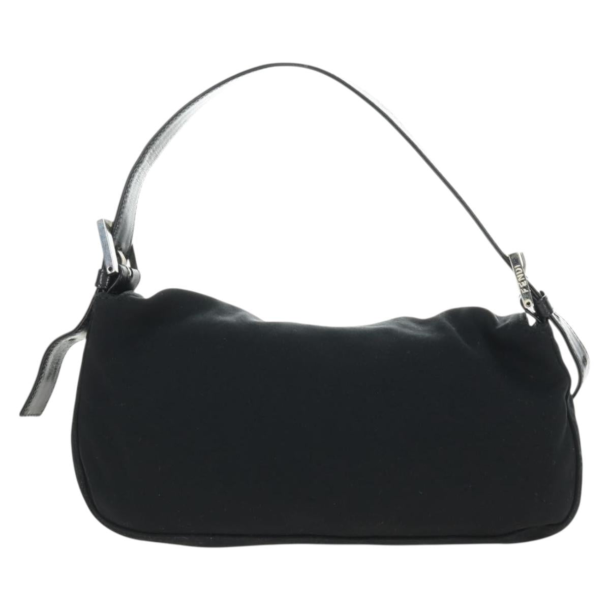 FENDI Mamma Baguette Shoulder Bag Cotton Jersey Black Silver Auth am11895V - Jerrillo image 3