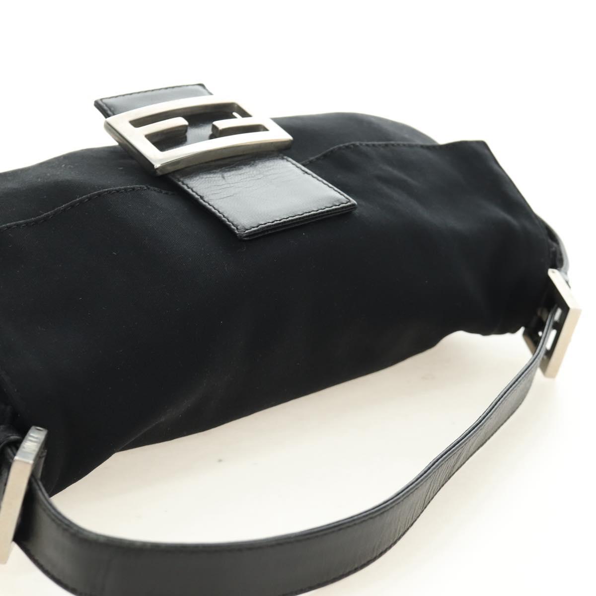 FENDI Mamma Baguette Shoulder Bag Cotton Jersey Black Silver Auth am11895V - Jerrillo image 6