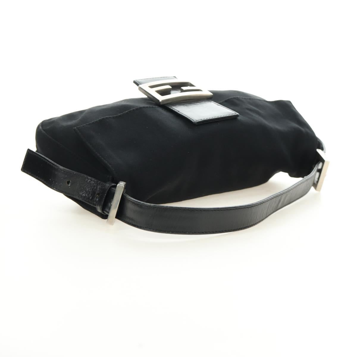 FENDI Mamma Baguette Shoulder Bag Cotton Jersey Black Silver Auth am11895V - Jerrillo image 7