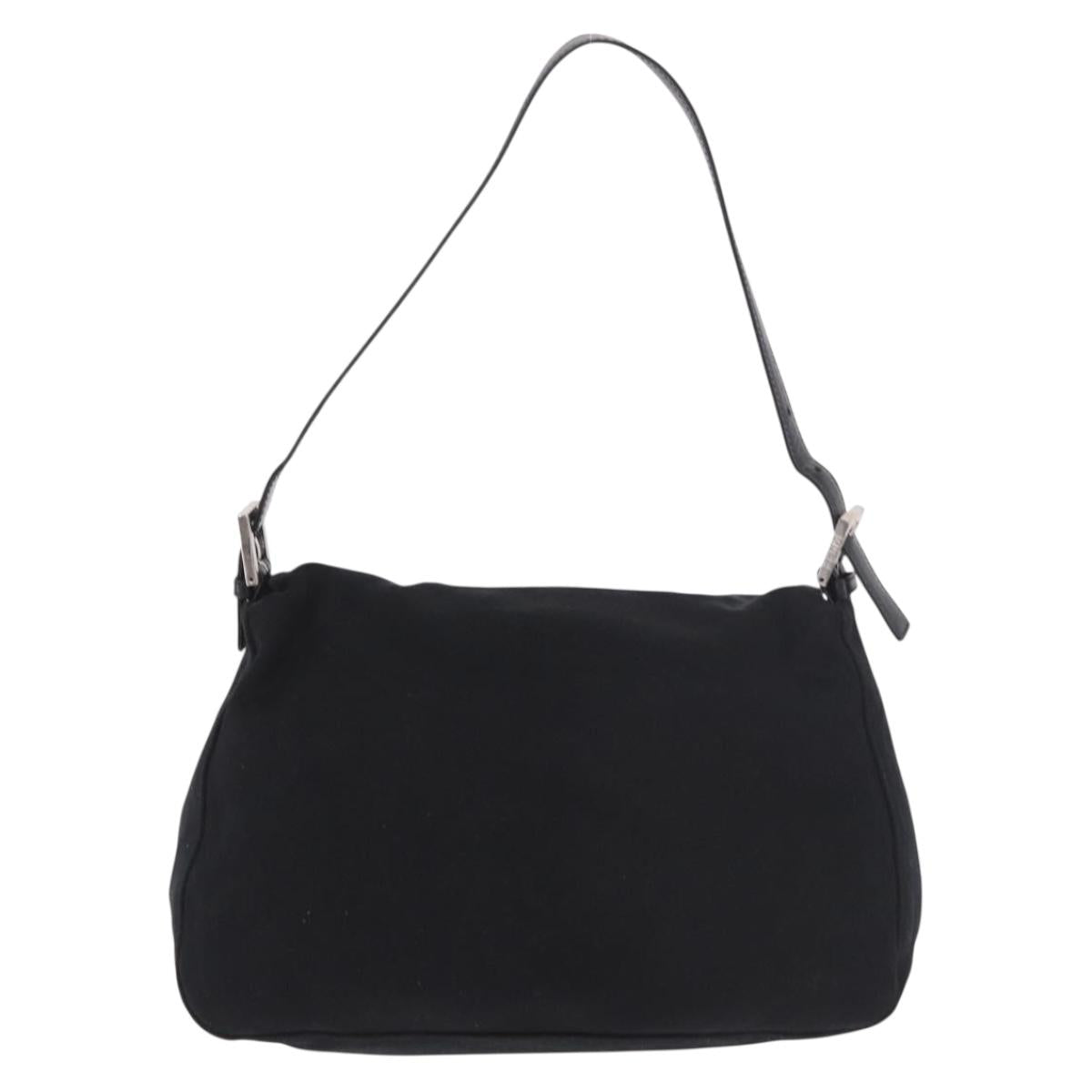 FENDI Mamma Baguette GM Shoulder Bag Cotton Jersey Black Silver Auth am11919 - Jerrillo image 3