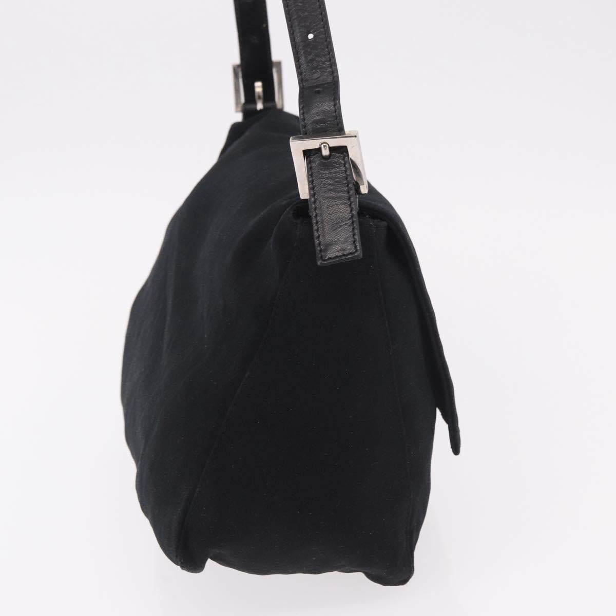 FENDI Mamma Baguette GM Shoulder Bag Cotton Jersey Black Silver Auth am11919 - Jerrillo image 5