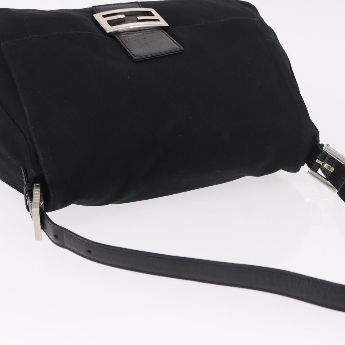 FENDI Mamma Baguette GM Shoulder Bag Cotton Jersey Black Silver Auth am11919 - Jerrillo image 6