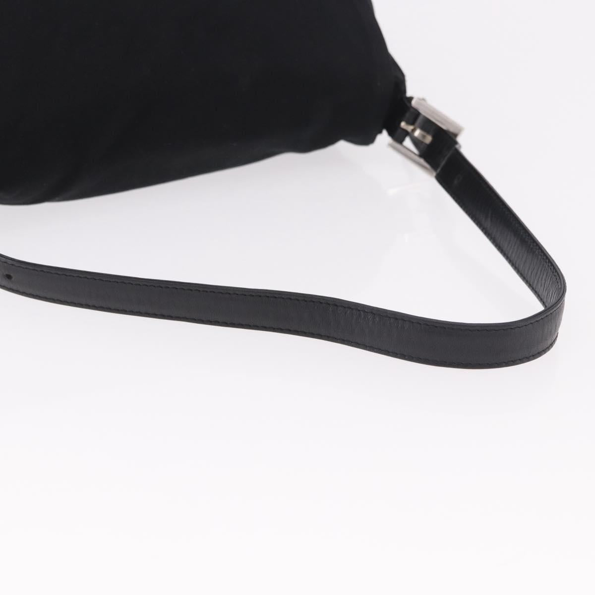 FENDI Mamma Baguette GM Shoulder Bag Cotton Jersey Black Silver Auth am11919 - Jerrillo image 7