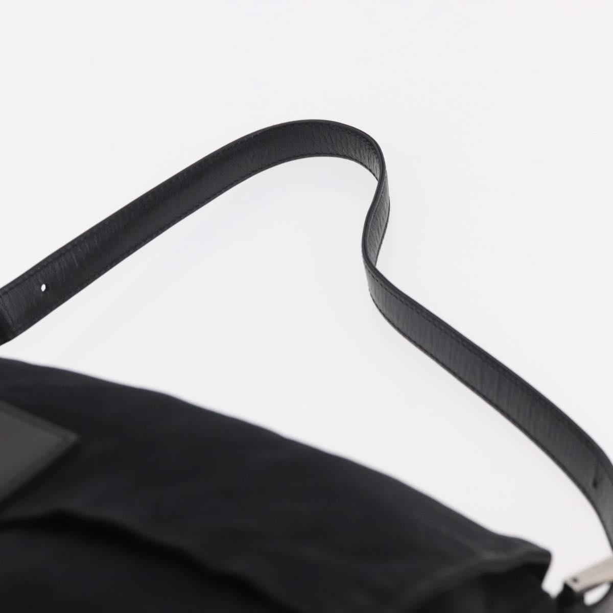 FENDI Mamma Baguette GM Shoulder Bag Cotton Jersey Black Silver Auth am11919 - Jerrillo image 8